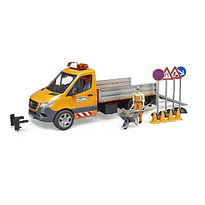BRUDER 02677 – Mercedes-Benz Sprinter vehicul municipal cu lumini, sunete și accesorii