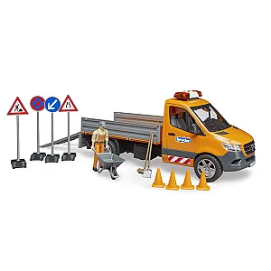 BRUDER 02677 – Mercedes-Benz Sprinter vehicul municipal cu lumini, sunete și accesorii