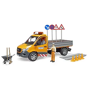 BRUDER 02677 – Mercedes-Benz Sprinter vehicul municipal cu lumini, sunete și accesorii