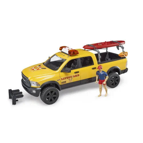 Bruder RAM 2500 Power Wagon – Salvamar cu placă SUP și figurină (02506)