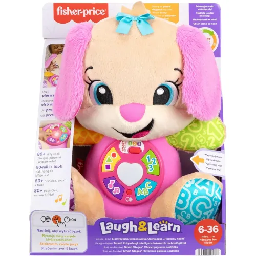 Fisher-Price: Râzi și înveți! – Cățelușa educativă (versiune nouă) -engleză, maghiară, cehă