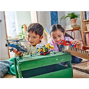 LEGO® City 60462 – Elicopter, camion de pompieri și submarin într-un singur set