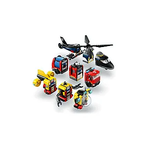 LEGO® City 60462 – Elicopter, camion de pompieri și submarin într-un singur set