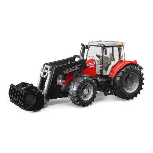 BRUDER 03047 – Tractor Massey Ferguson 7624 cu încărcător frontal