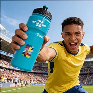 Hy-Pro műanyag kulacs, FIFA – 750 ml, kék