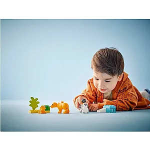 LEGO DUPLO 10442 – Familii de animale sălbatice: Pinguini și lei