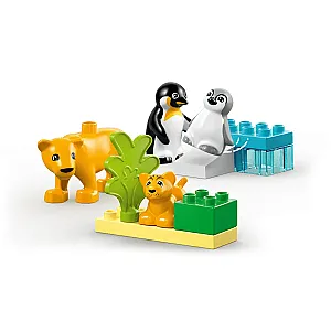 LEGO DUPLO 10442 – Familii de animale sălbatice: Pinguini și lei