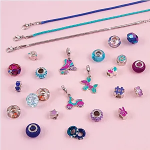 Make It Real – Set brățări cu pandantive cristal (albastru)