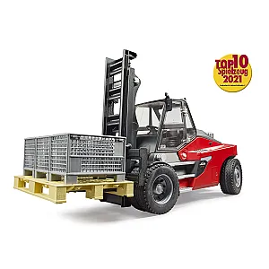 Bruder 02513 – Linde HT160D targonca raklappal és rácsos konténerekkel