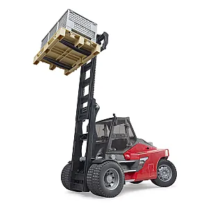 Bruder 02513 – Linde HT160D targonca raklappal és rácsos konténerekkel