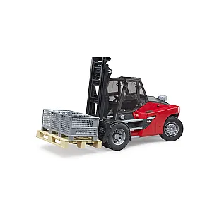Bruder 02513 – Linde HT160D targonca raklappal és rácsos konténerekkel
