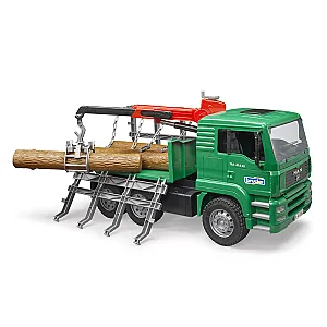 Bruder camion transport lemn MAN cu macara 02769 