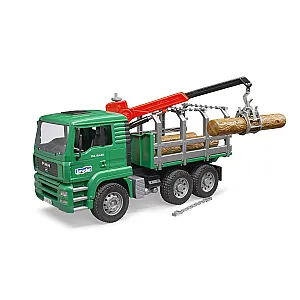 Bruder camion transport lemn MAN cu macara 02769 