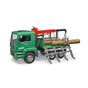 Bruder camion transport lemn MAN cu macara 02769 