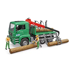Bruder camion transport lemn MAN cu macara 02769 