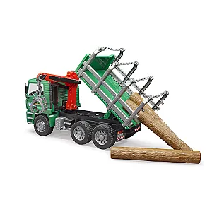 Bruder camion transport lemn MAN cu macara 02769 
