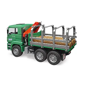 Bruder camion transport lemn MAN cu macara 02769 