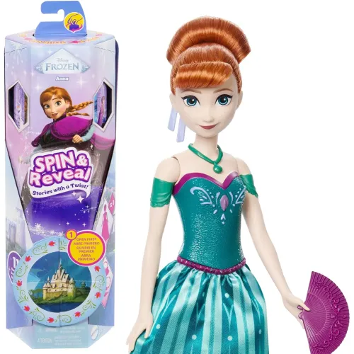 Mattel Disney Frozen Anna păpușă – set Spin & Reveal cu surprize