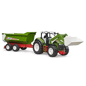 Bruder 03452 ROADMAX tractor cu încărcător frontal și remorcă basculabilă